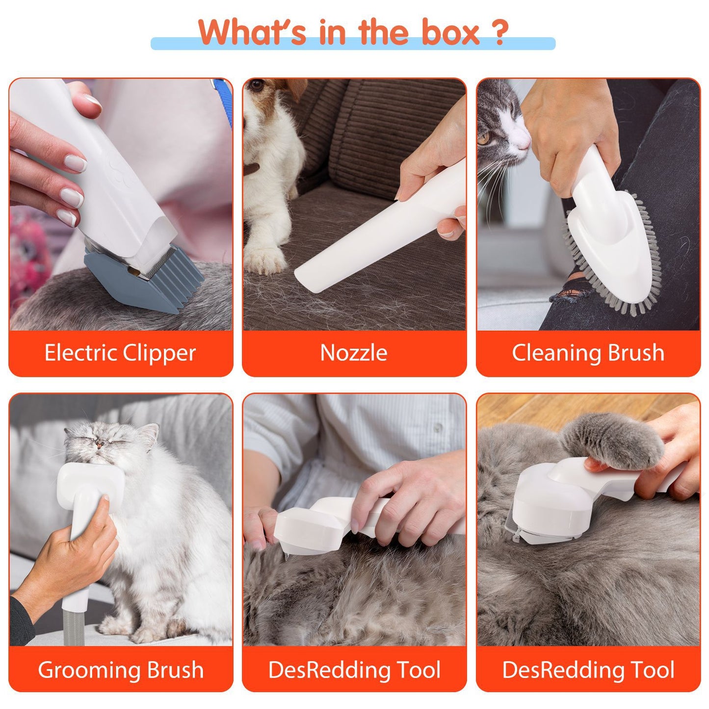 Cross-border pet multi-function hair trimmer dog vacuum cleaner set all-in-one pet beauty device vacuum cleaner hair clipper