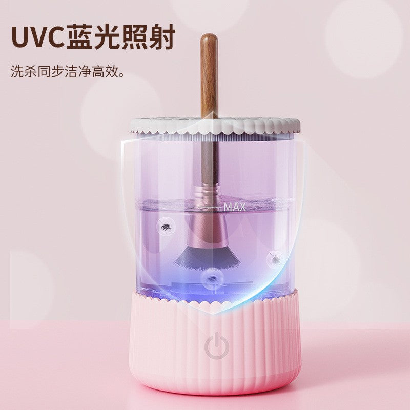 Cross-border 2024 new USB direct plug automatic makeup brush cleaner lazy electric cleaning and drying two-in-one