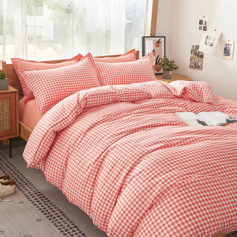 DUVET COVER BED SHEETS SET BED SHEET BEDDING Bedding four-piece set aloe vera