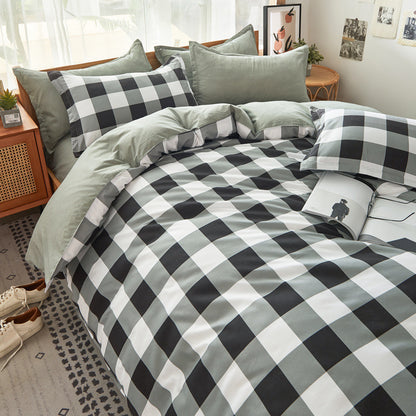 DUVET COVER BED SHEETS SET BED SHEET BEDDING Bedding four-piece set aloe vera