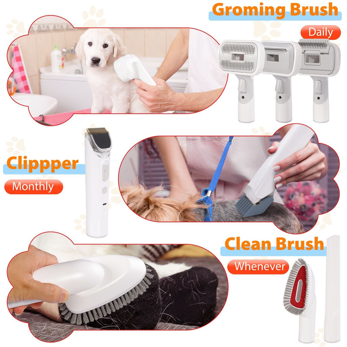 Cross-border pet multi-function hair trimmer dog vacuum cleaner set all-in-one pet beauty device vacuum cleaner hair clipper