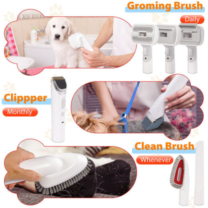 Cross-border pet multi-function hair trimmer dog vacuum cleaner set all-in-one pet beauty device vacuum cleaner hair clipper