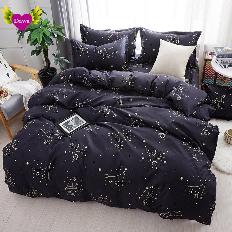 DUVET COVER BED SHEETS SET BED SHEET BEDDING Bedding four-piece set aloe vera