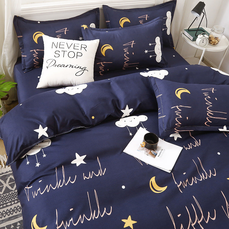 DUVET COVER BED SHEETS SET BED SHEET BEDDING Bedding four-piece set aloe vera