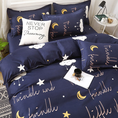 DUVET COVER BED SHEETS SET BED SHEET BEDDING Bedding four-piece set aloe vera