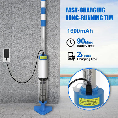 3-in-1 Cordless Handheld Pool Vacuum Cleaner with Over 100 Minutes of Runtime Handheld Cleaner