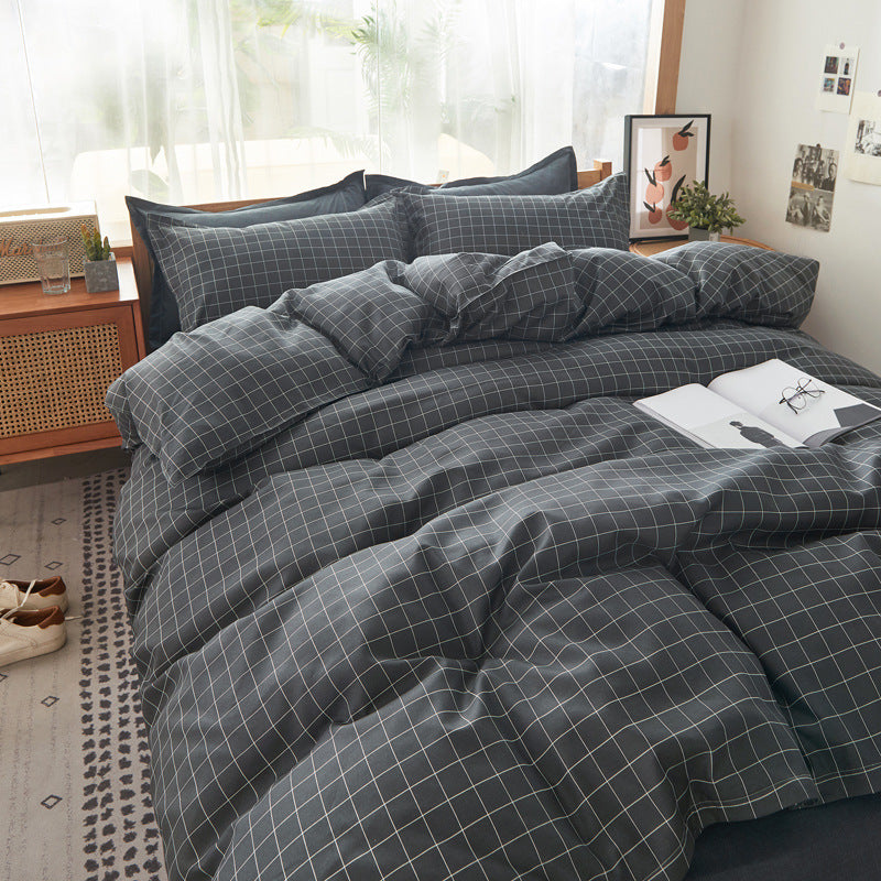 DUVET COVER BED SHEETS SET BED SHEET BEDDING Bedding four-piece set aloe vera