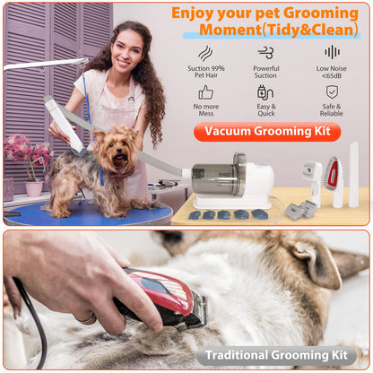 Cross-border pet multi-function hair trimmer dog vacuum cleaner set all-in-one pet beauty device vacuum cleaner hair clipper
