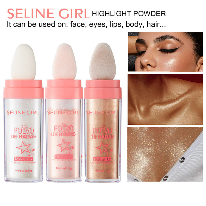 Fairy high light pat powder body highlight brighten natural three-dimensional volume repair blush flash powder cross-border tremolo makeup
