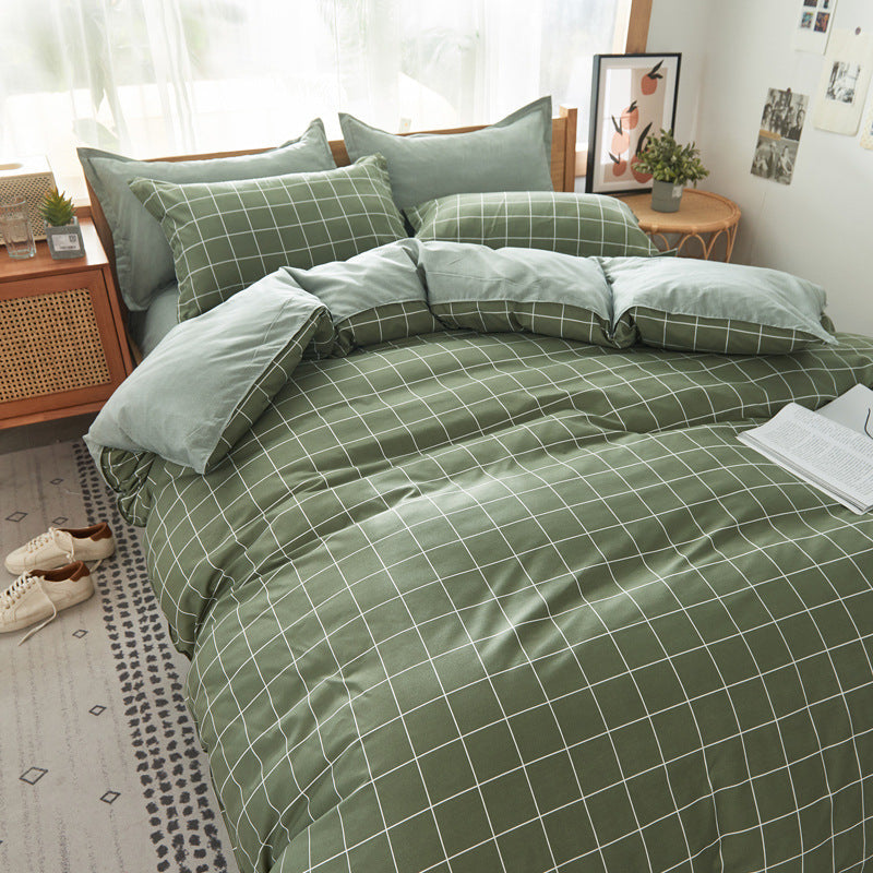 DUVET COVER BED SHEETS SET BED SHEET BEDDING Bedding four-piece set aloe vera