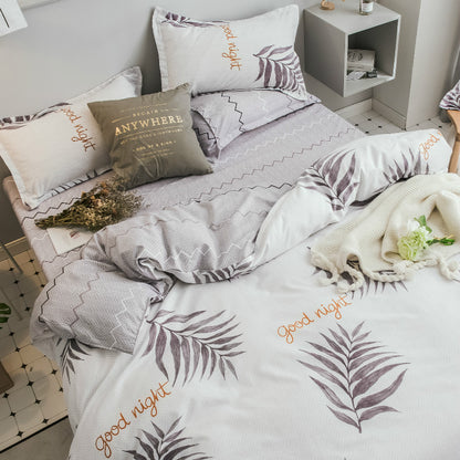 DUVET COVER BED SHEETS SET BED SHEET BEDDING Bedding four-piece set aloe vera