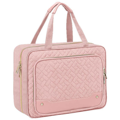 Amazon portable travel hook toiletry bag with jewelry storage bag large cosmetic bag partition layer