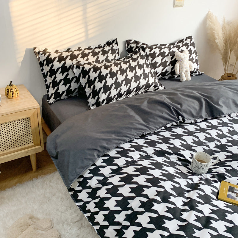 DUVET COVER BED SHEETS SET BED SHEET BEDDING Bedding four-piece set aloe vera