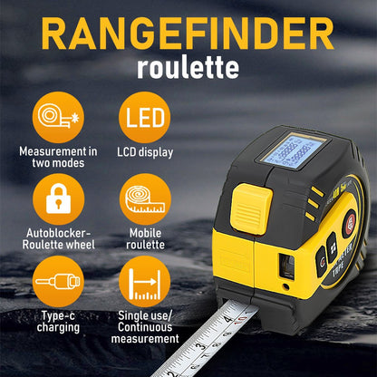 Tape measure laser distance meter handheld infrared electronic ruler high precision multi-function laser measuring ruler for room use