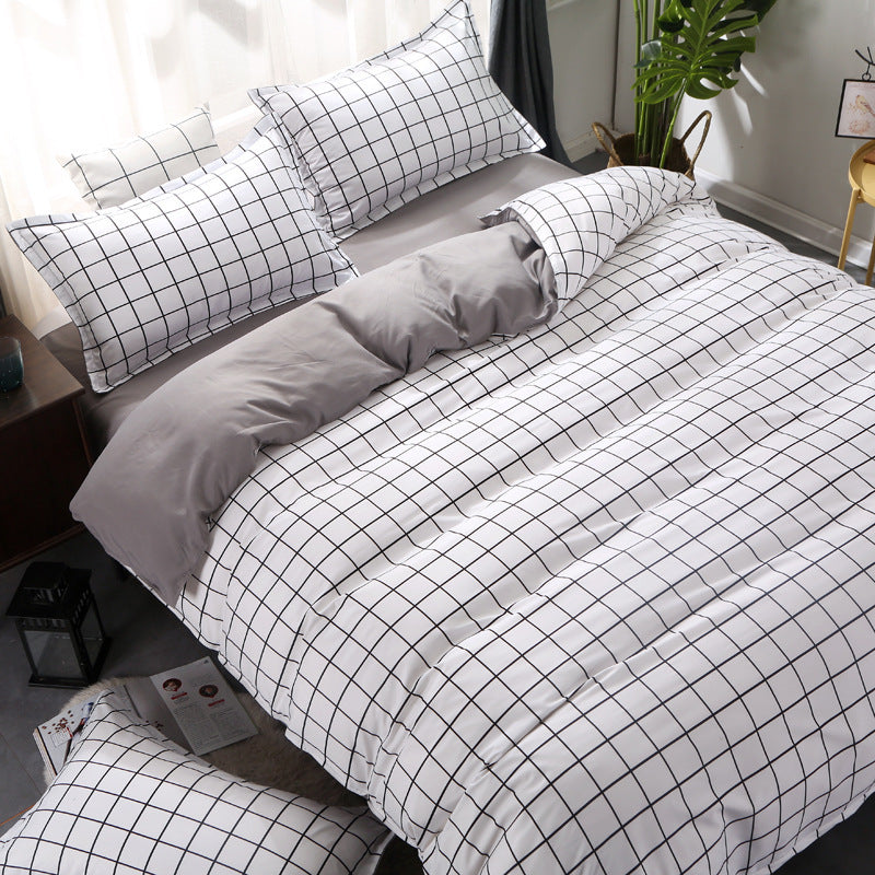 DUVET COVER BED SHEETS SET BED SHEET BEDDING Bedding four-piece set aloe vera