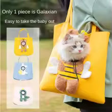 Small bee animal shape pet going out bag with exposed head shoulder bag for kittens and dogs portable cat bag pet backpack