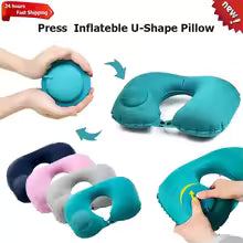 Press inflatable pillow LOGO custom manufacturer neck pillow TPU automatic neck pillow u-shaped pillow cervical pillow travel pillow u pillow