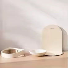Miaoxiangjia ceramic high-legged oblique cat bowl with neck protection and not easy to overturn the food bowl with increased height for pet cats and dogs