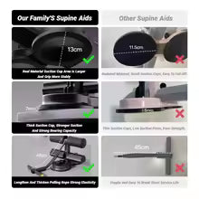 Widened sit-up assistive device for men and women to sit up and exercise the abdominal vest line at home